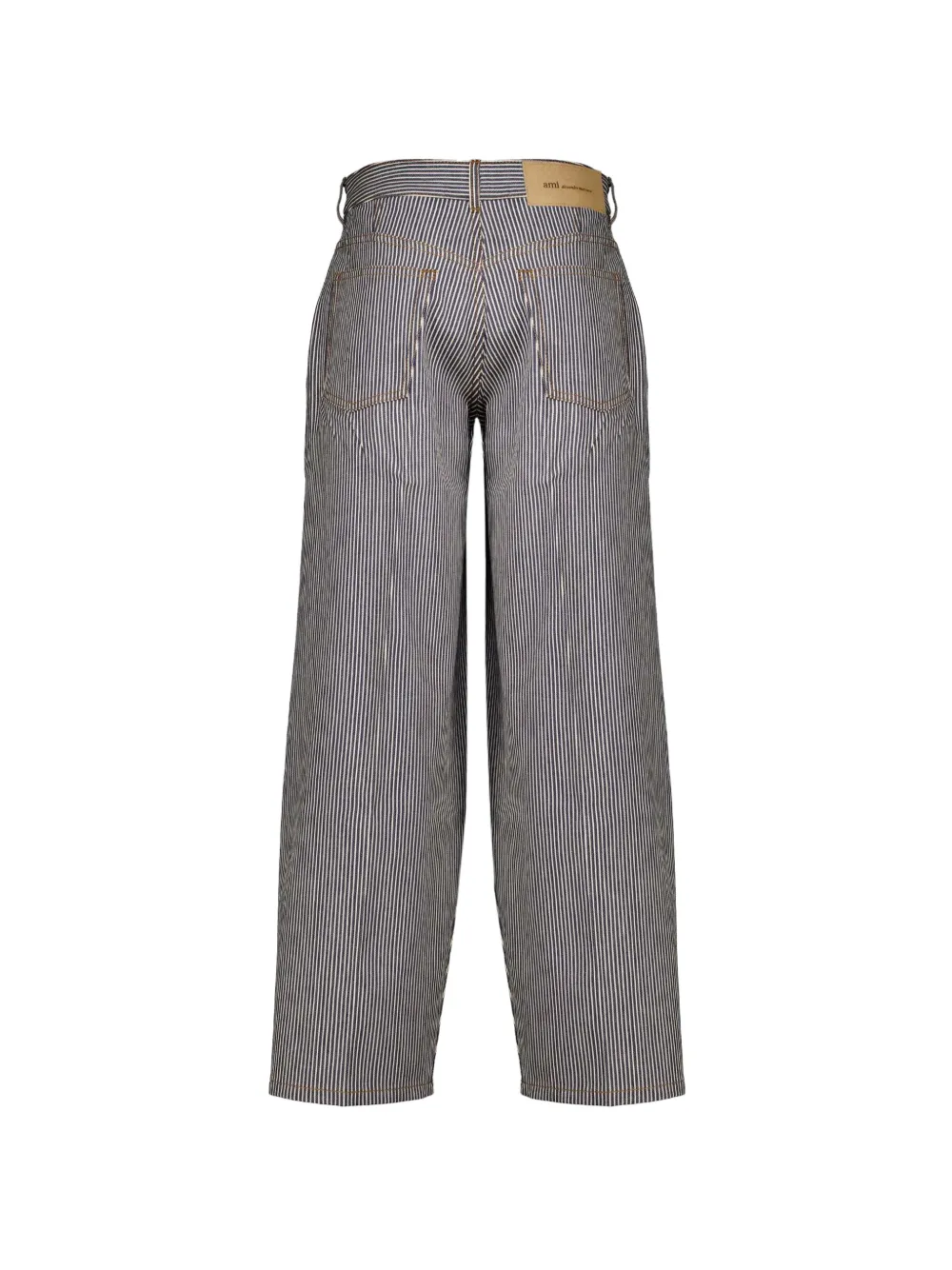 AMI Paris striped balloon-cut jeans Blauw