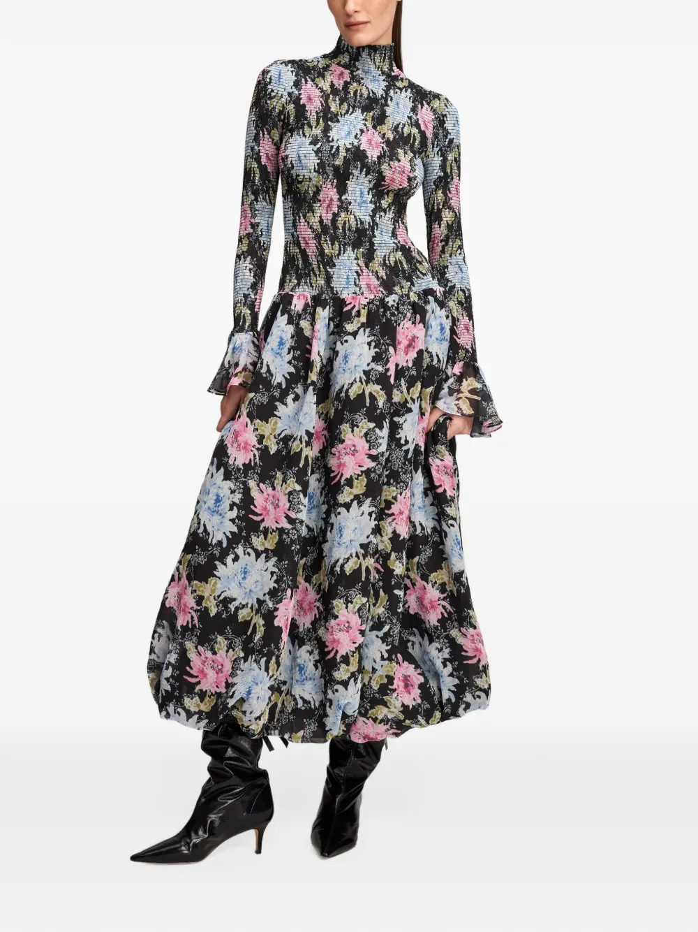 Cinq A Sept Ikat Dahlia Ismene midi dress Zwart