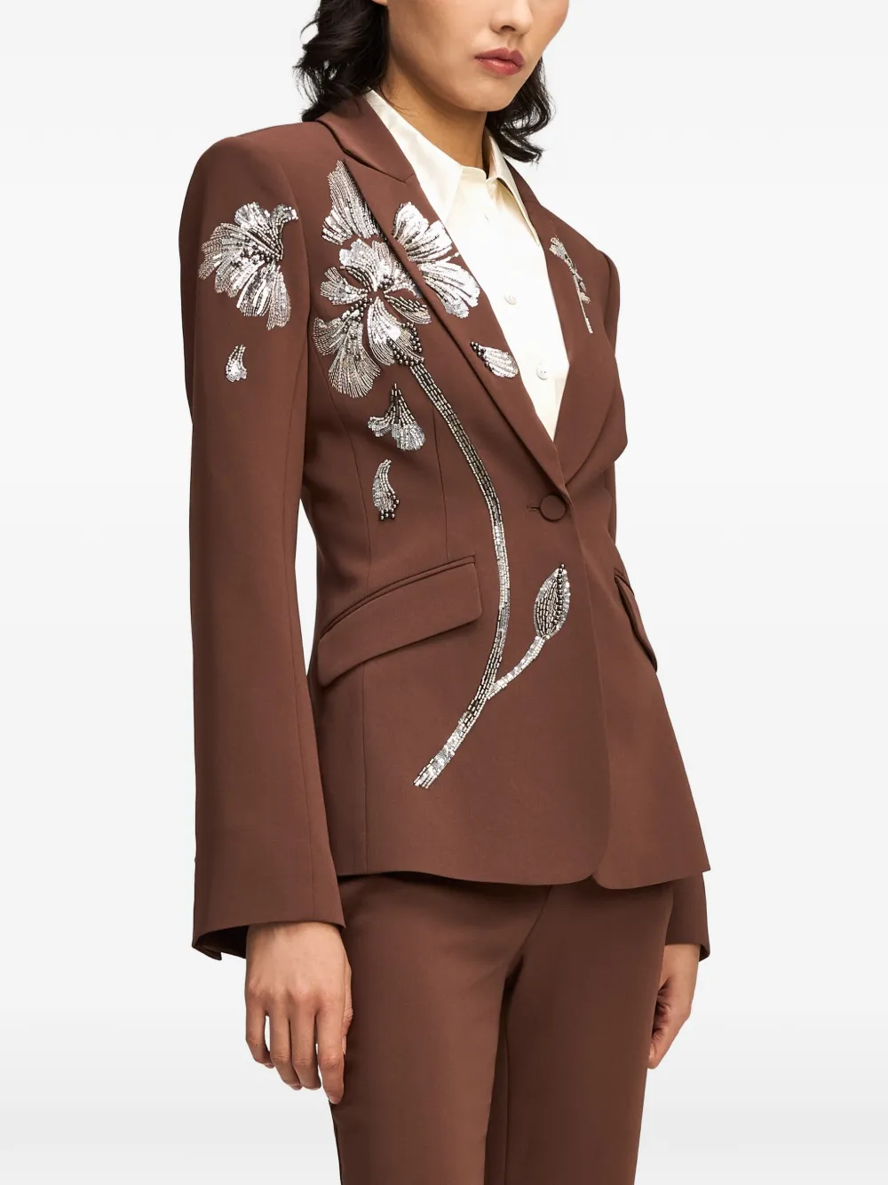 Cinq A Sept Gilded Peony Cheyenne blazer Bruin