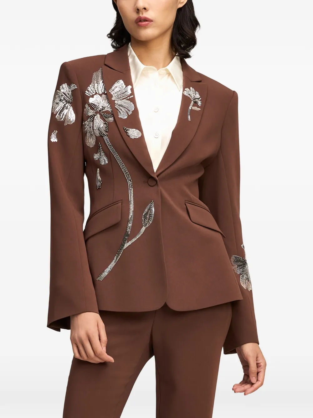 Cinq A Sept Gilded Peony Cheyenne blazer Bruin