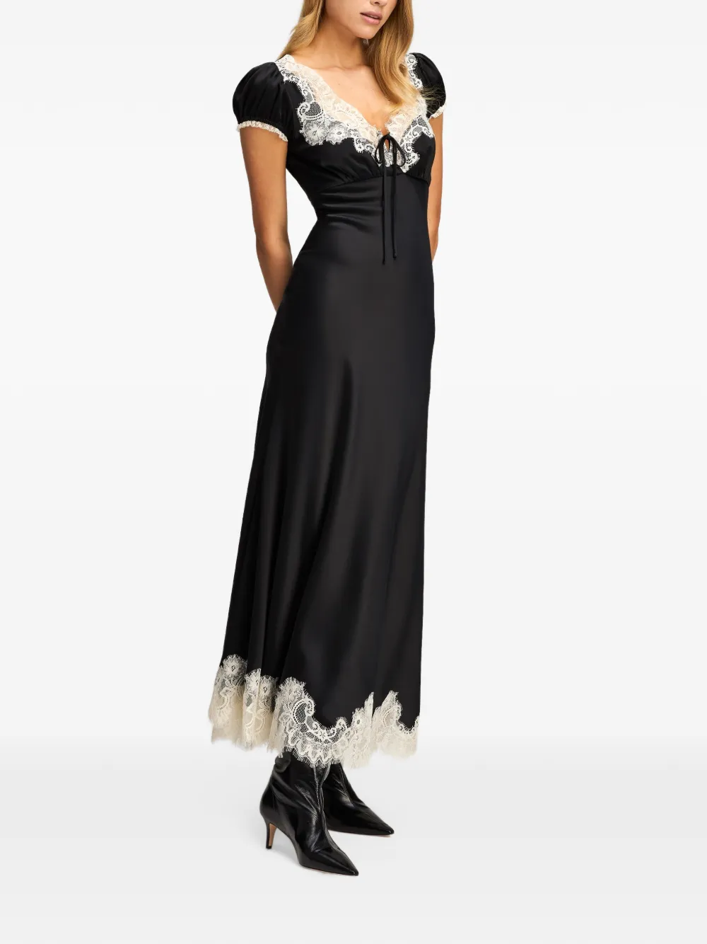 Cinq A Sept Sienne lace-trim maxi dress Zwart