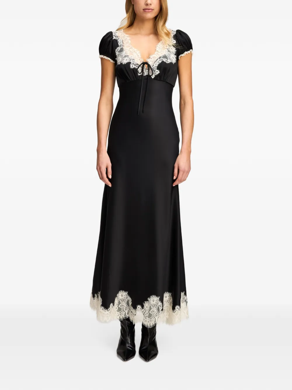 Cinq A Sept Sienne lace-trim maxi dress Zwart