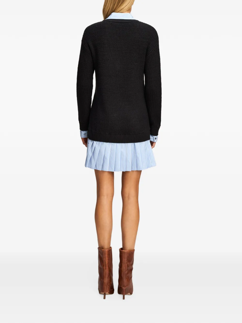 Cinq A Sept Loreli layered-effect pleated mini dress Blauw