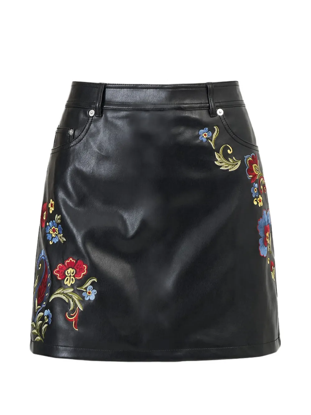 Cinq A Sept Keke floral-embroidered mini skirt - Nero