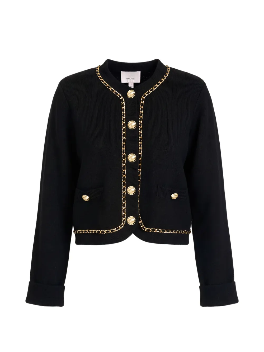 Cinq A Sept Benoite chain-trim cardigan - Nero