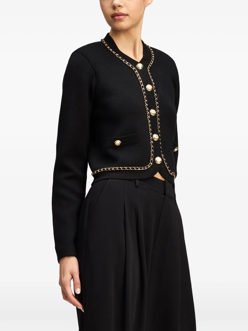 Cinq A Sept Benoite chain-trim cardigan Zwart