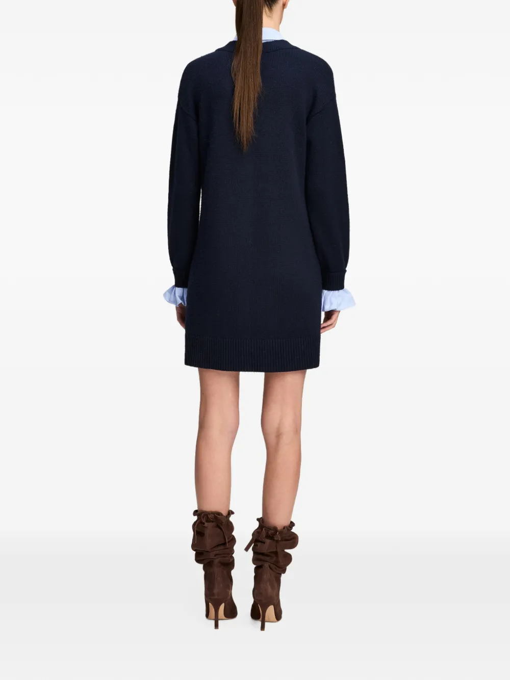 Cinq A Sept Tammy bow-detail layered mini dress Blauw