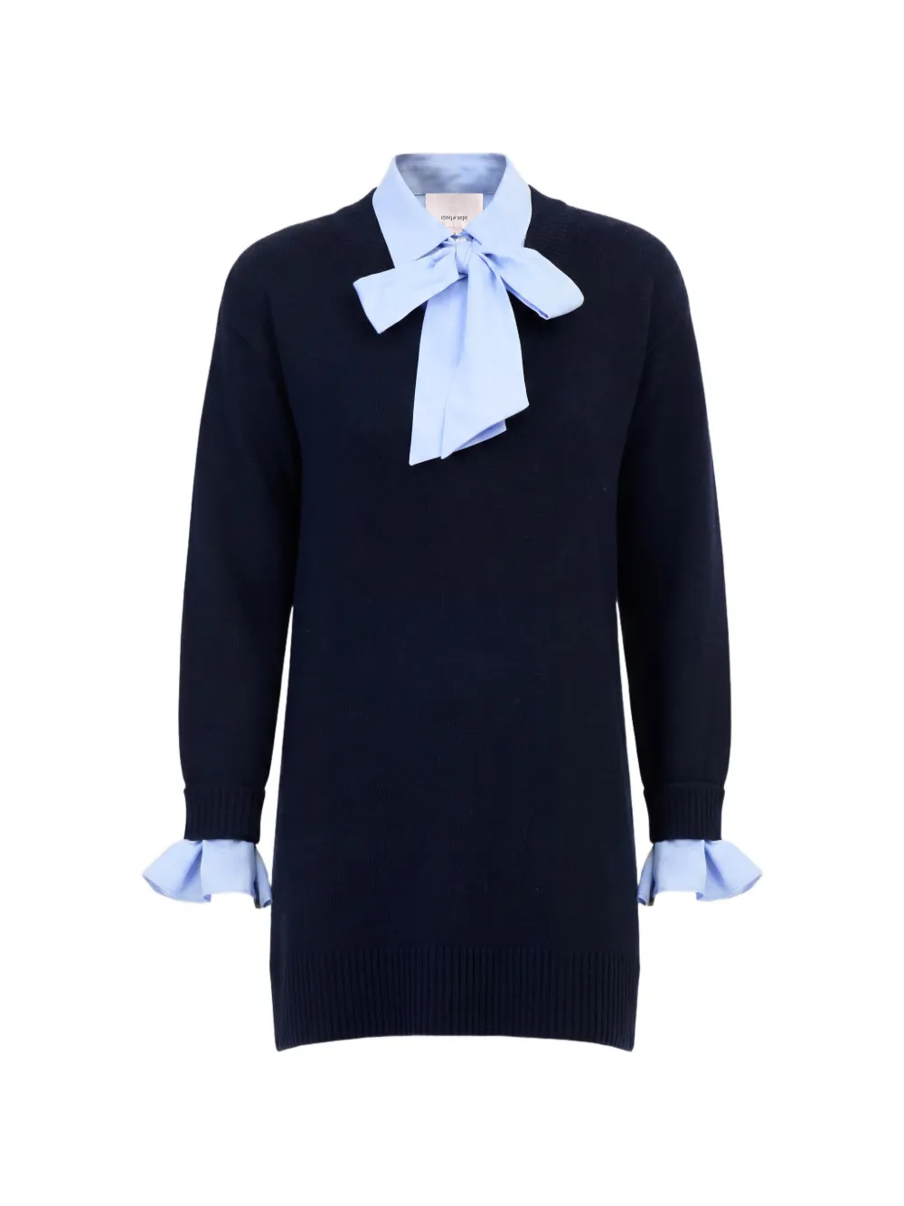Cinq A Sept Tammy bow-detail layered mini dress Blauw