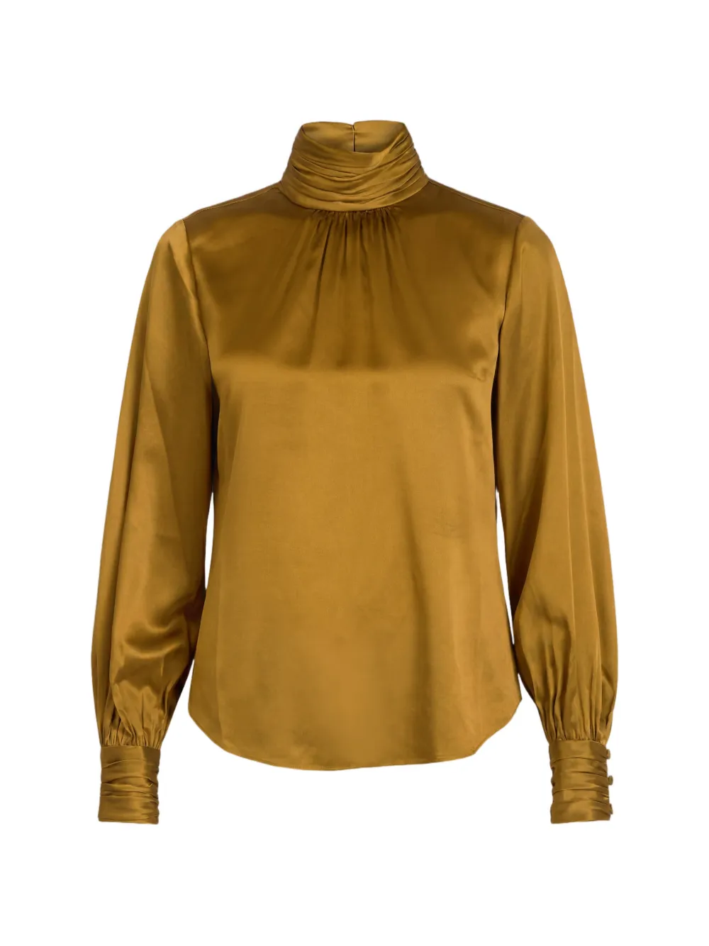 Cinq A Sept Jayla high-neck silk top Geel