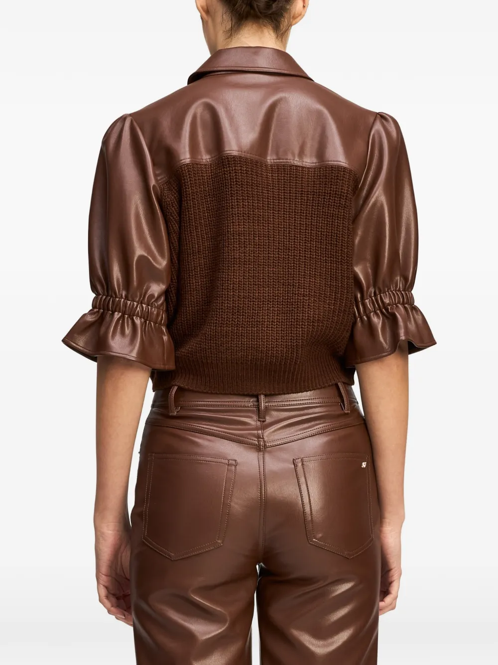Cinq A Sept Holly knit-panel jacket Bruin