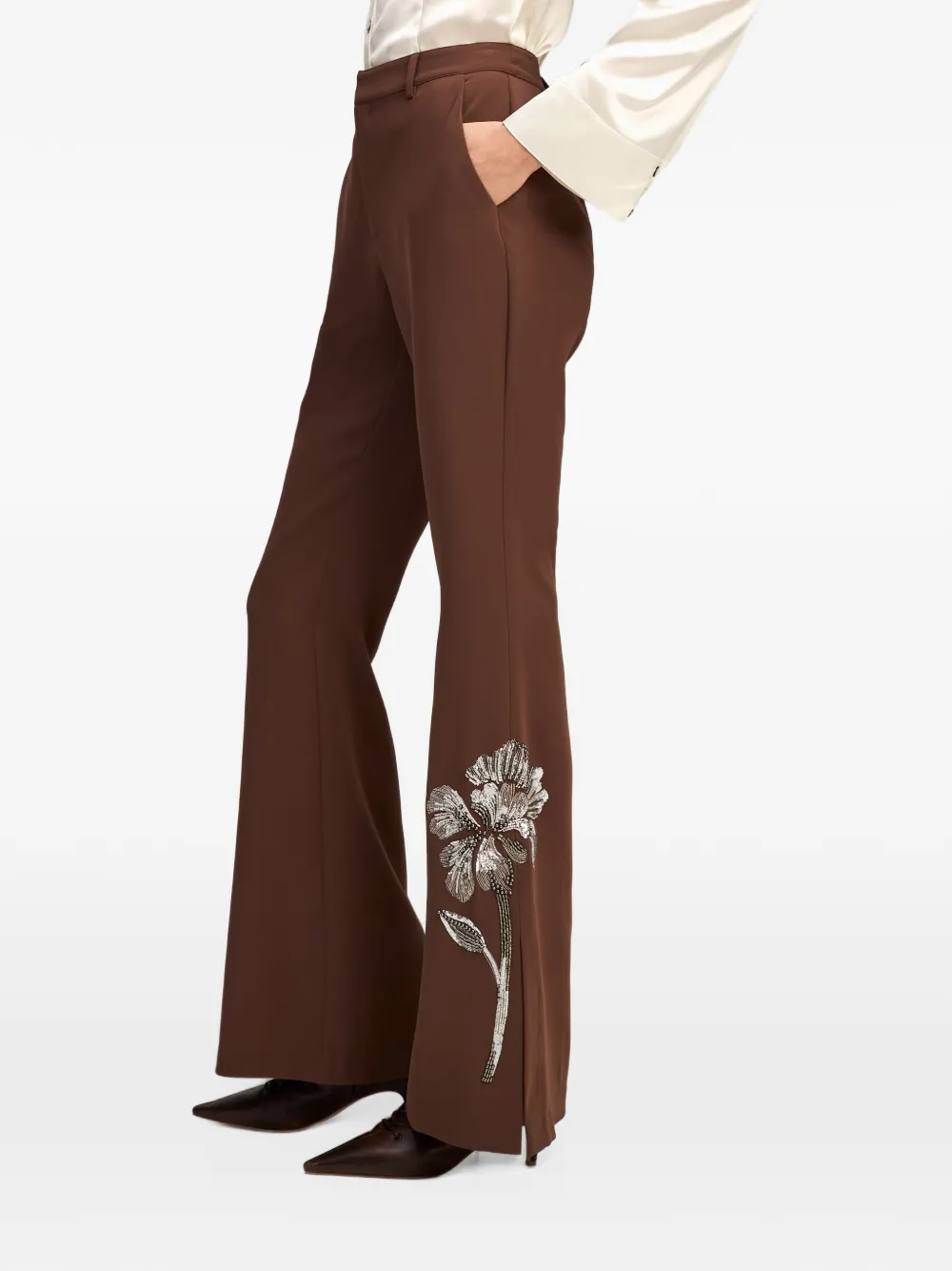 Cinq A Sept Gilded Peony Jaxyn flared trousers Bruin
