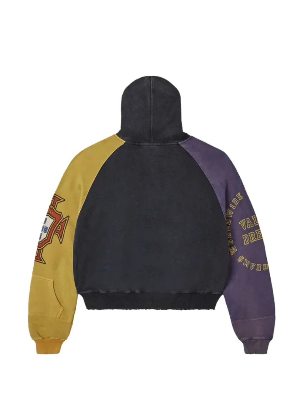 Vale logo-patch zip-up hoodie Zwart