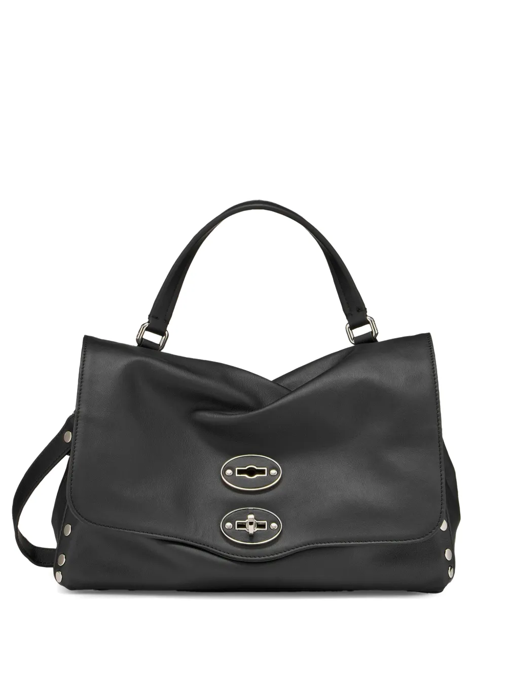 Zanellato small Postina Saeta bovine leather tote bag Zwart