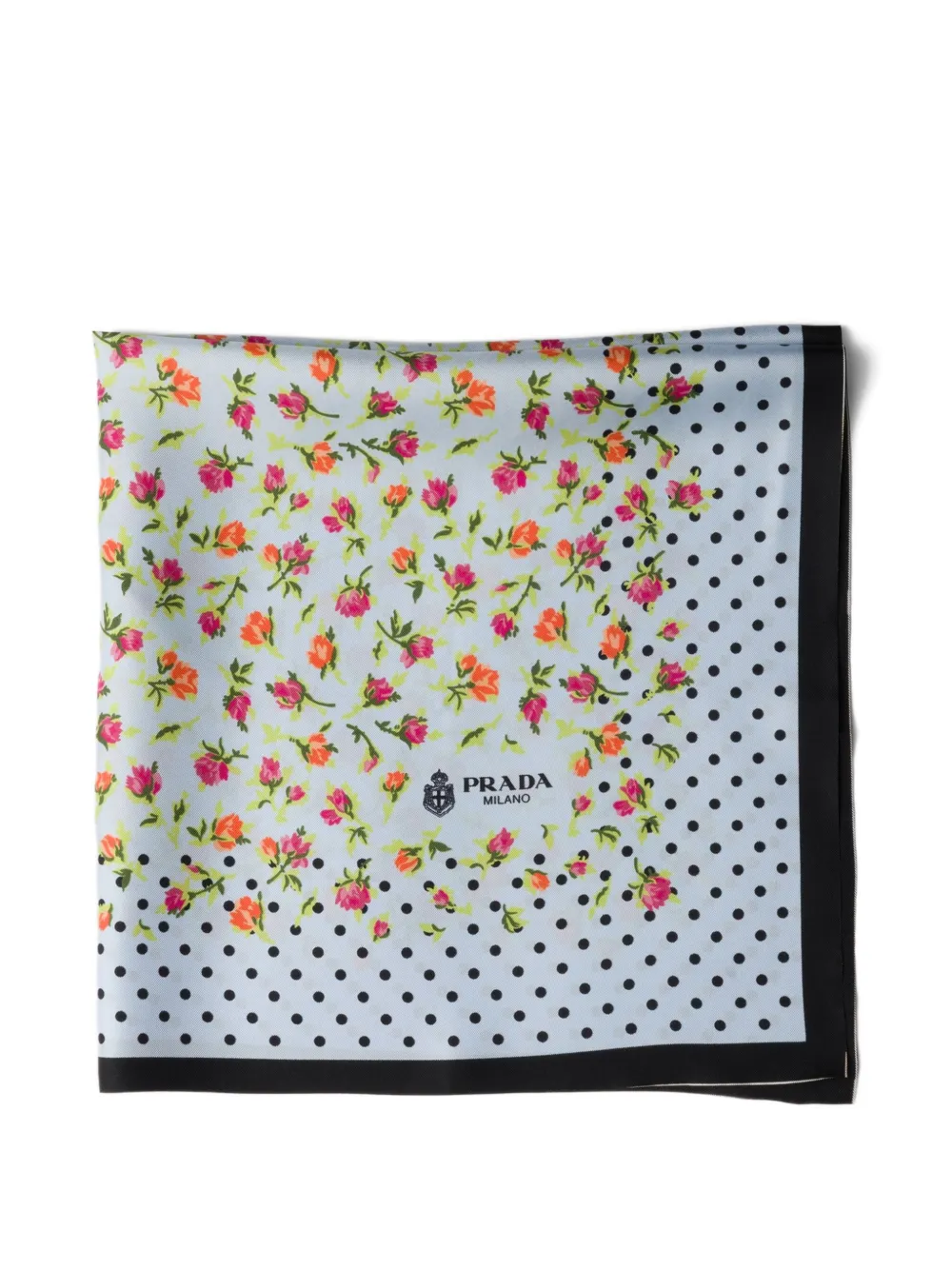 Prada Foulard in seta con stampa - Blu