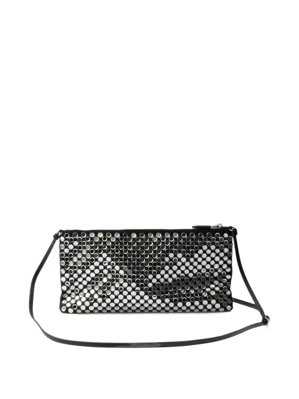 Prada small satin and crystal shoulder bag Zilver