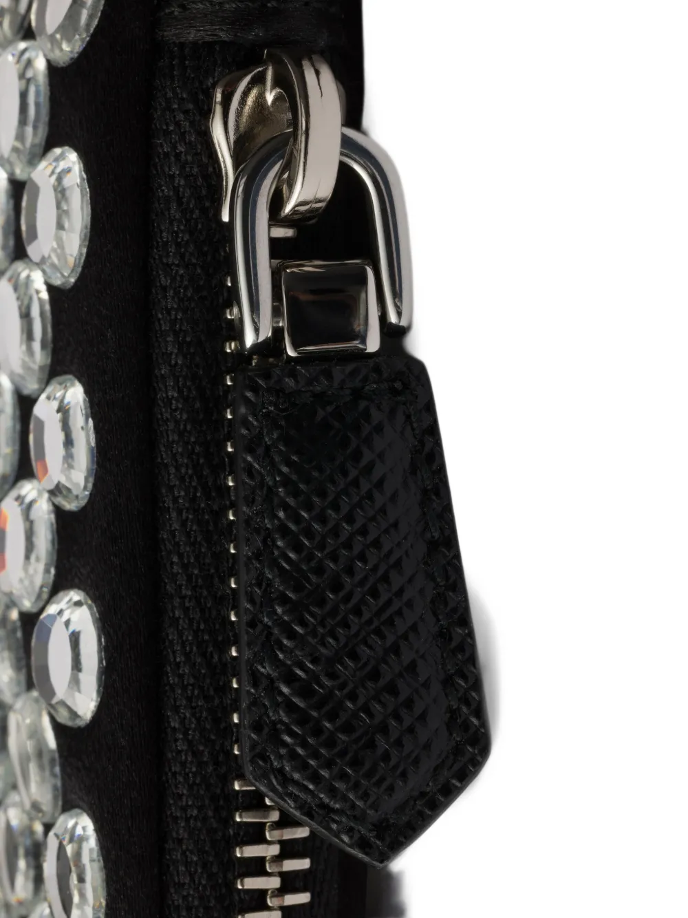Prada small satin and crystal shoulder bag Zilver