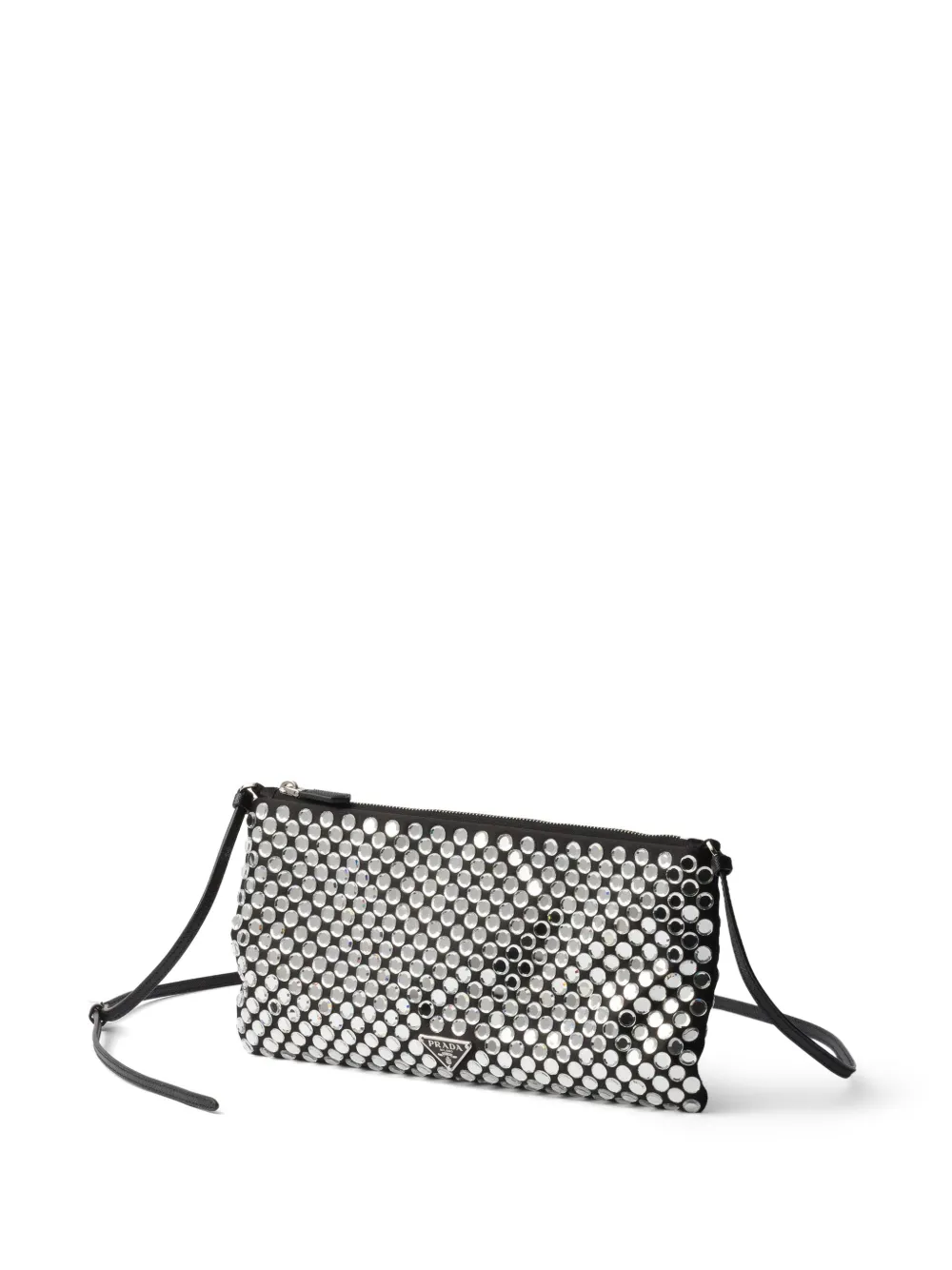 Prada small satin and crystal shoulder bag Zilver