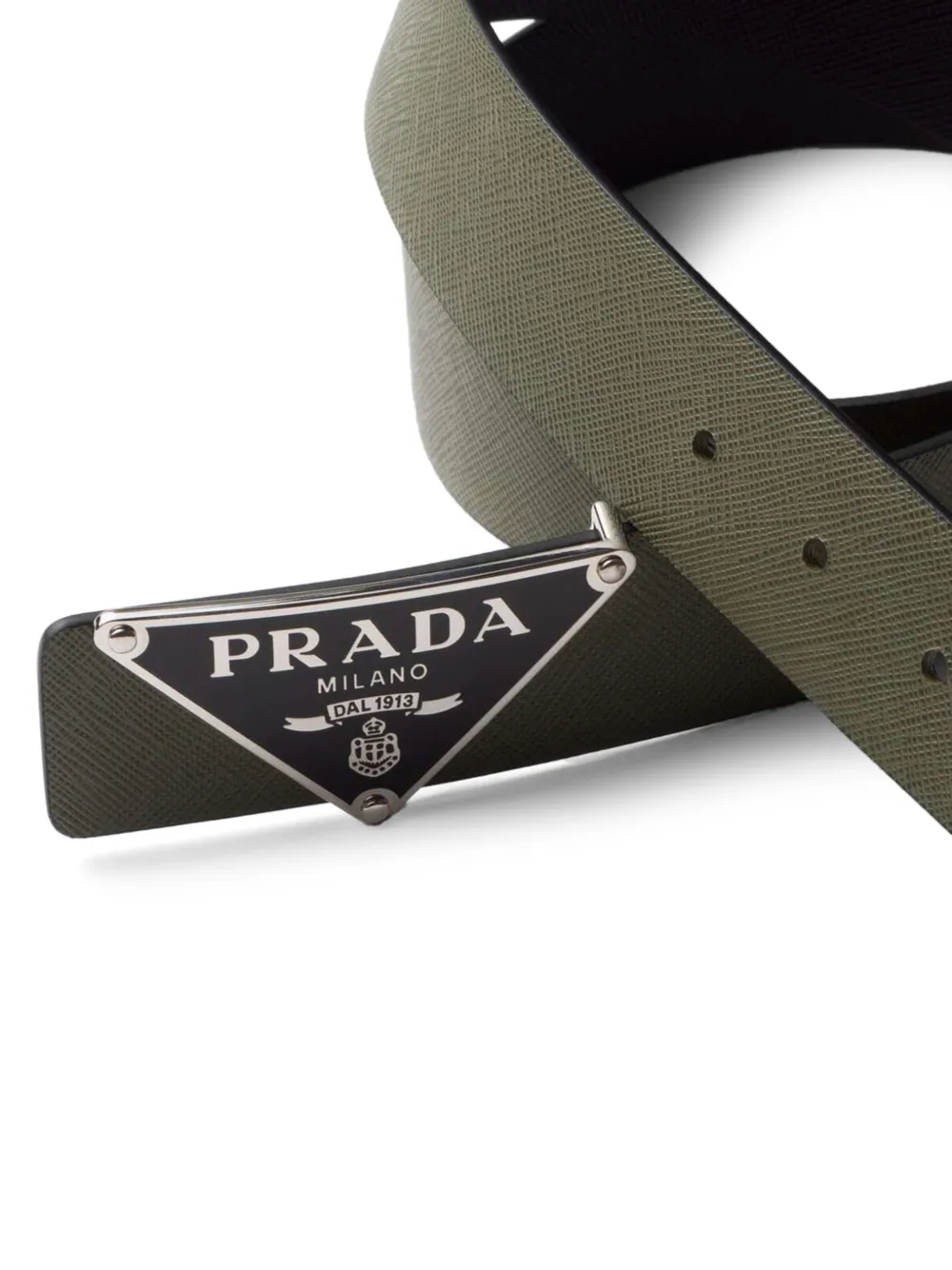 Prada Custom Belts omkeerbare Saffiano leren riemband Groen