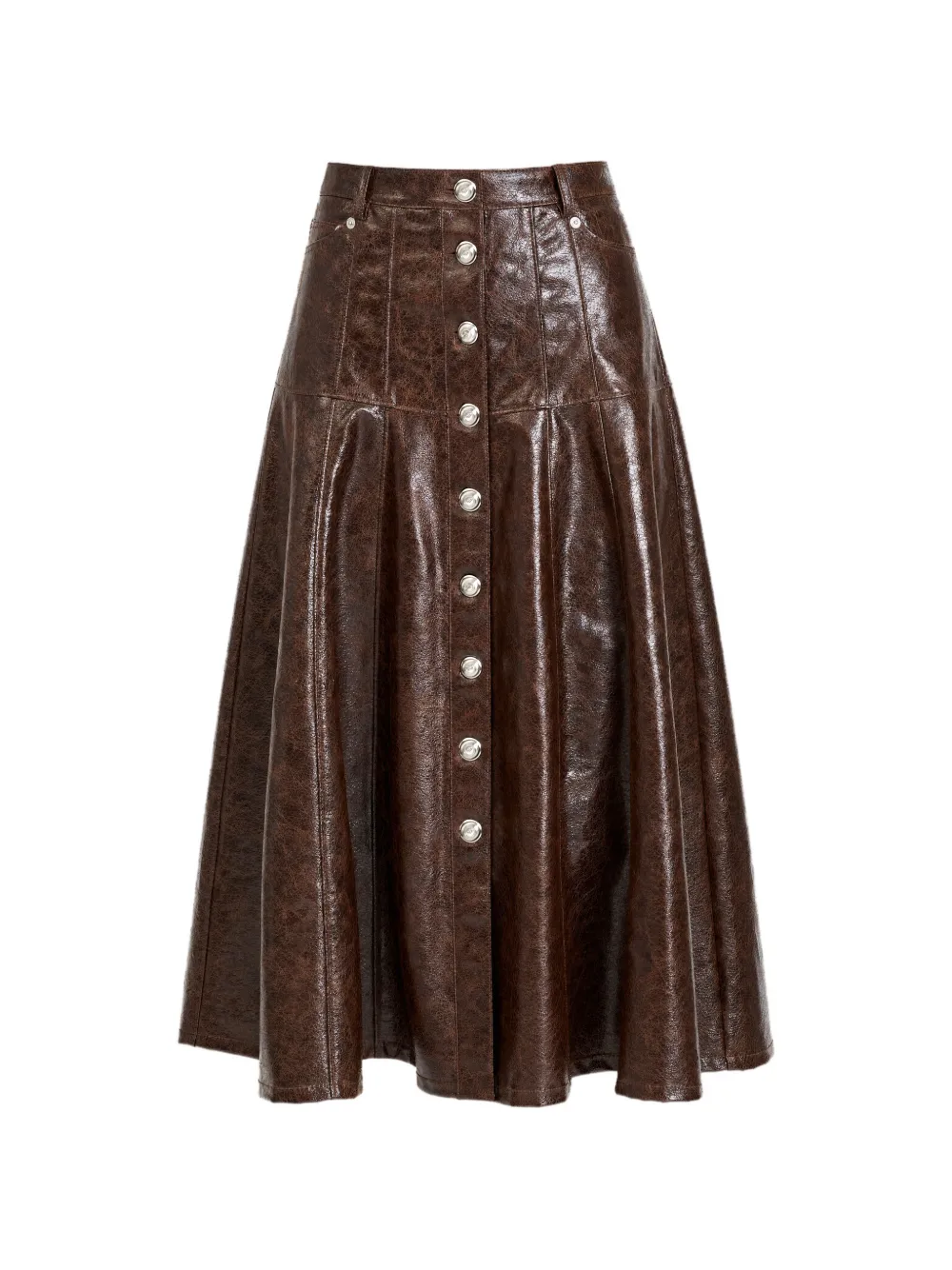 Cinq A Sept Veena tumbled-effect midi skirt - Marrone