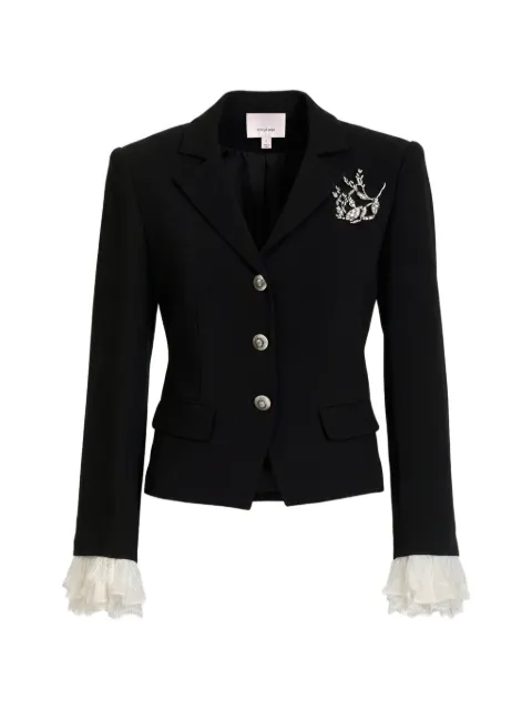 Cinq A Sept Sorren crystal-embellished lace-trim blazer