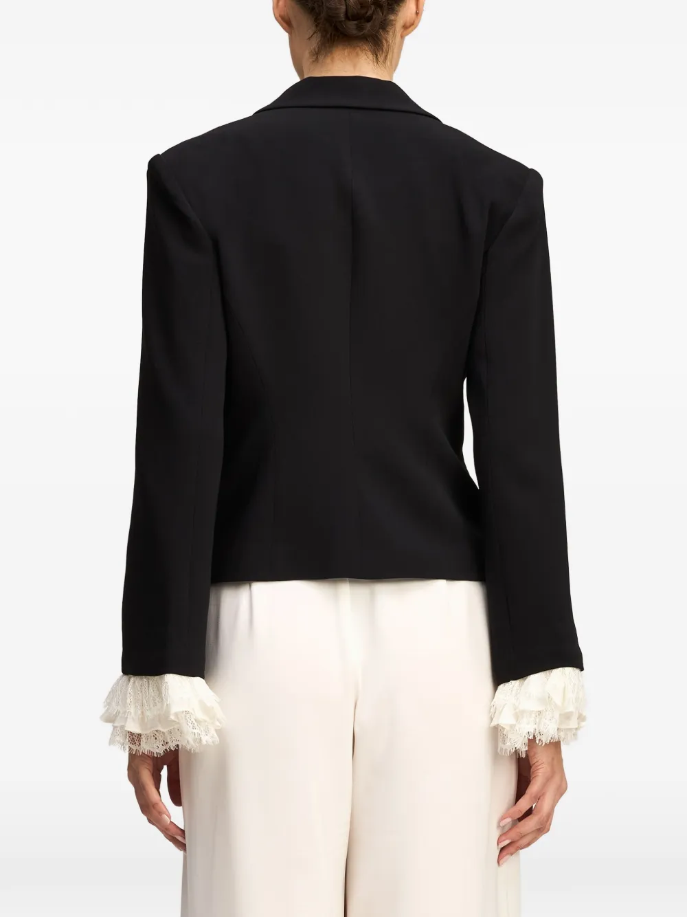 Cinq A Sept Sorren crystal-embellished lace-trim blazer Zwart