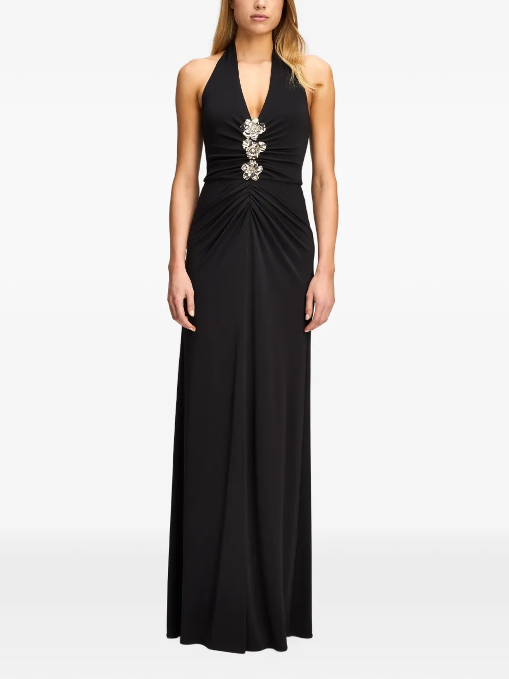 Cinq A Sept Kessan floral-embellished maxi dress Zwart