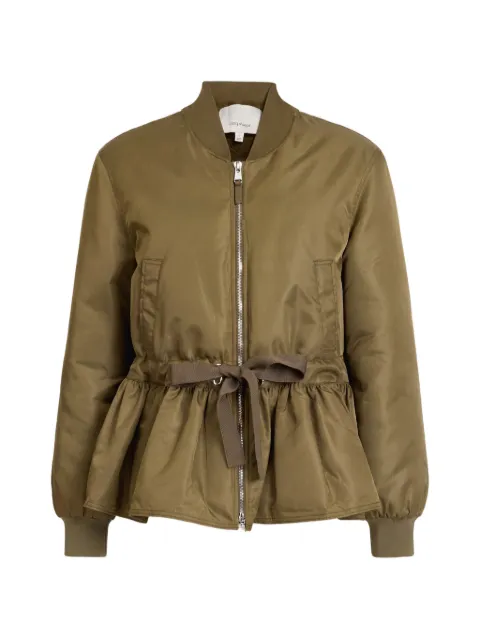 Cinq A Sept Valerina peplum drawstring bomber jacket