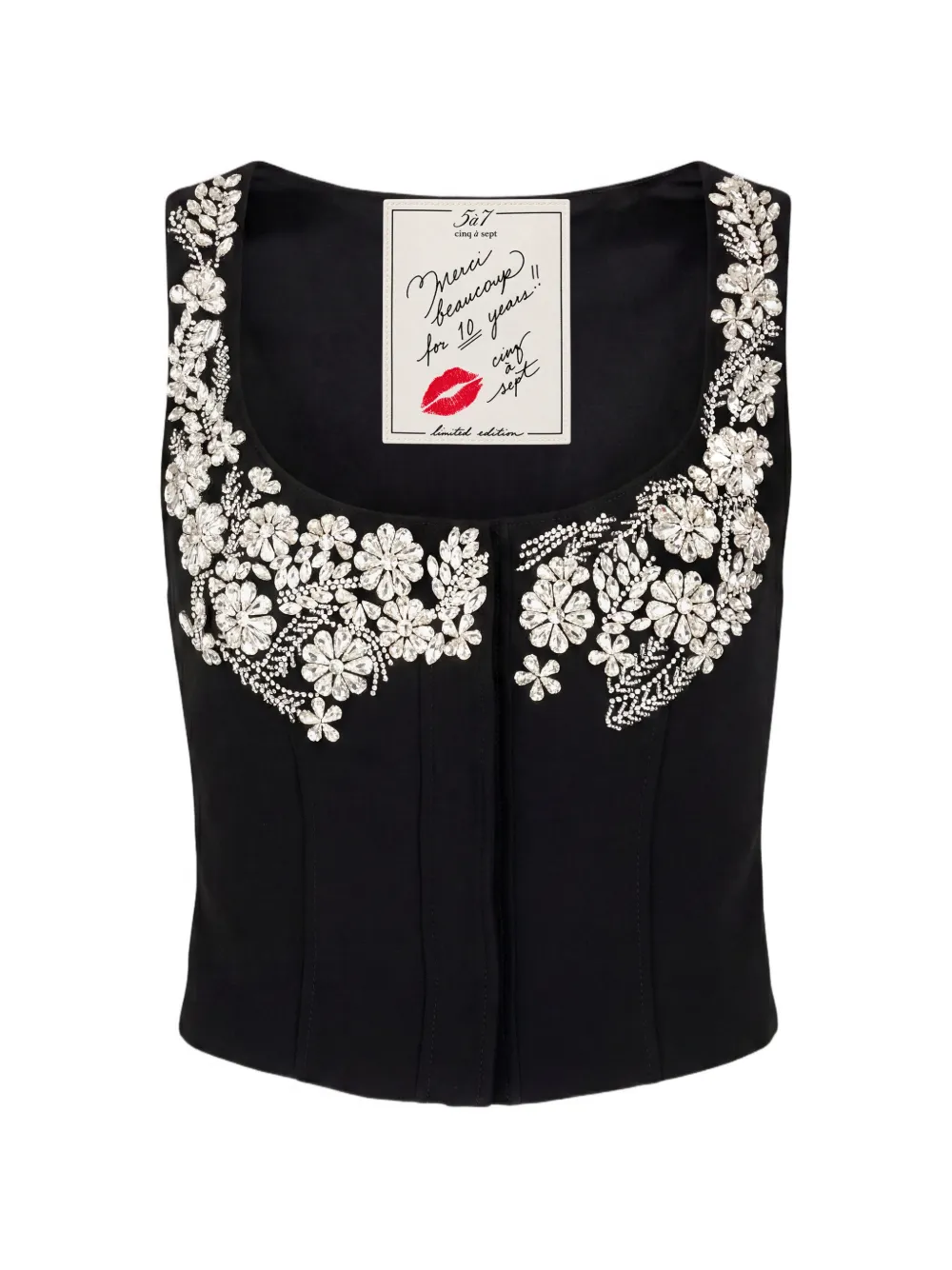 Cinq A Sept Aliana crystal-embellished vest Zwart