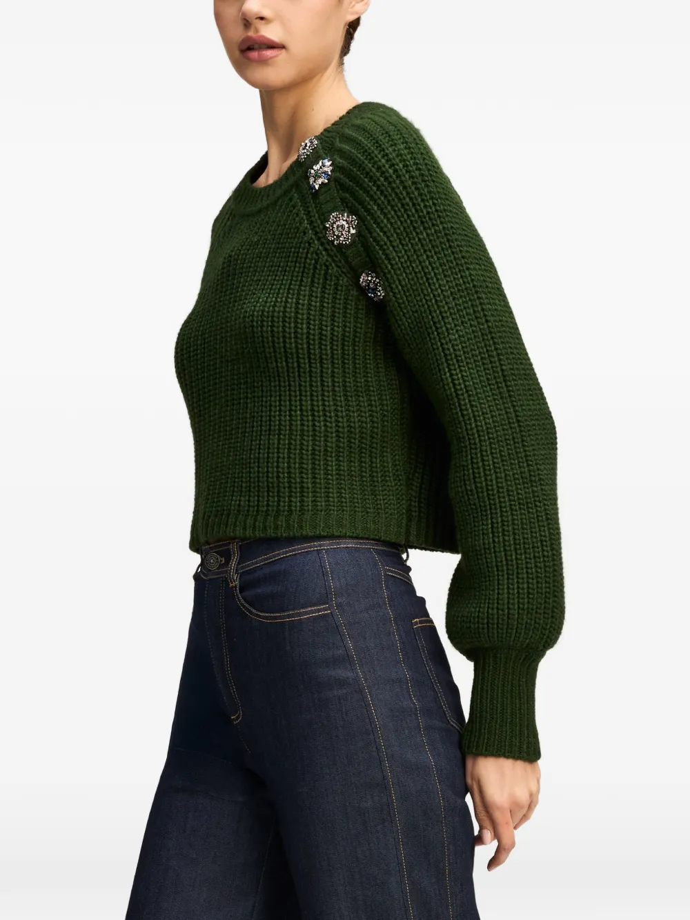 Cinq A Sept Keren baroque-embellished sweater Groen