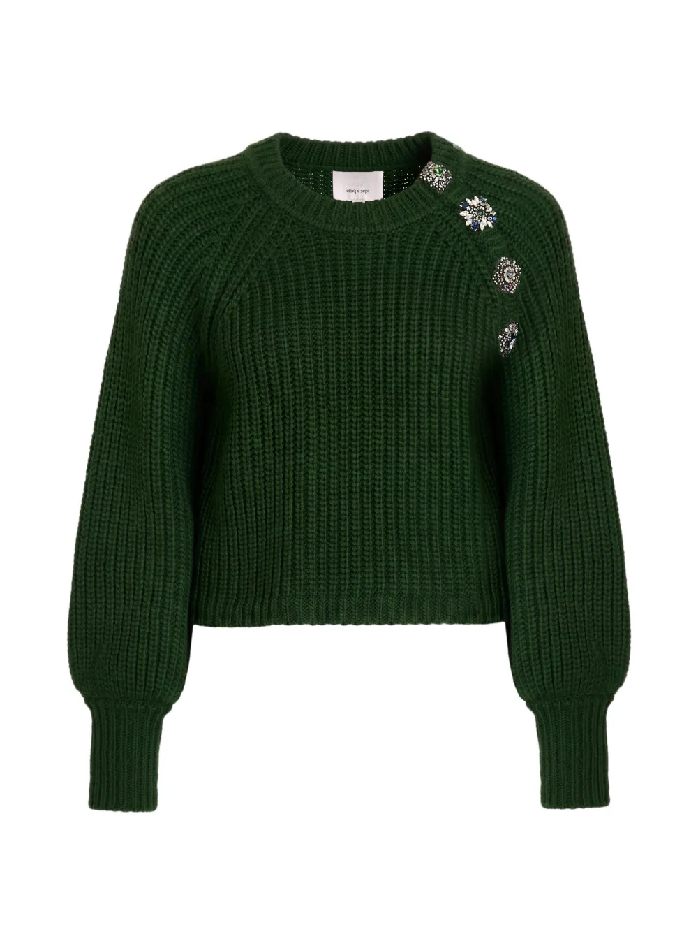 Cinq A Sept Keren baroque-embellished sweater - Vert Cinq A Sept Keren baroque-embellished sweater - Vert