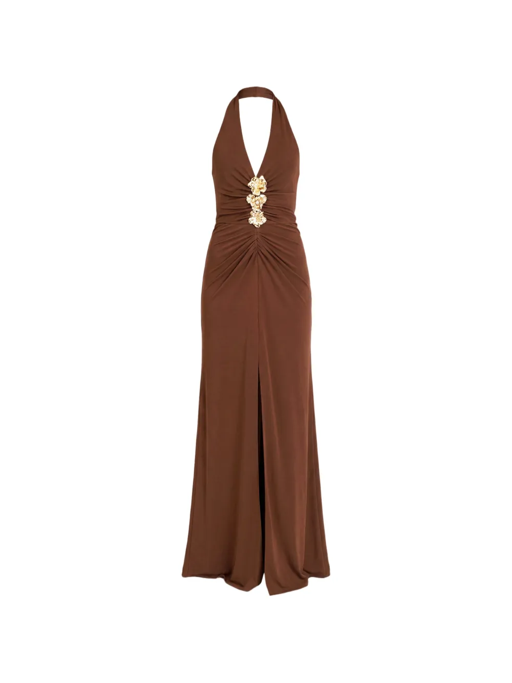 Cinq A Sept Kessan floral-embellished halterneck maxi dress Bruin