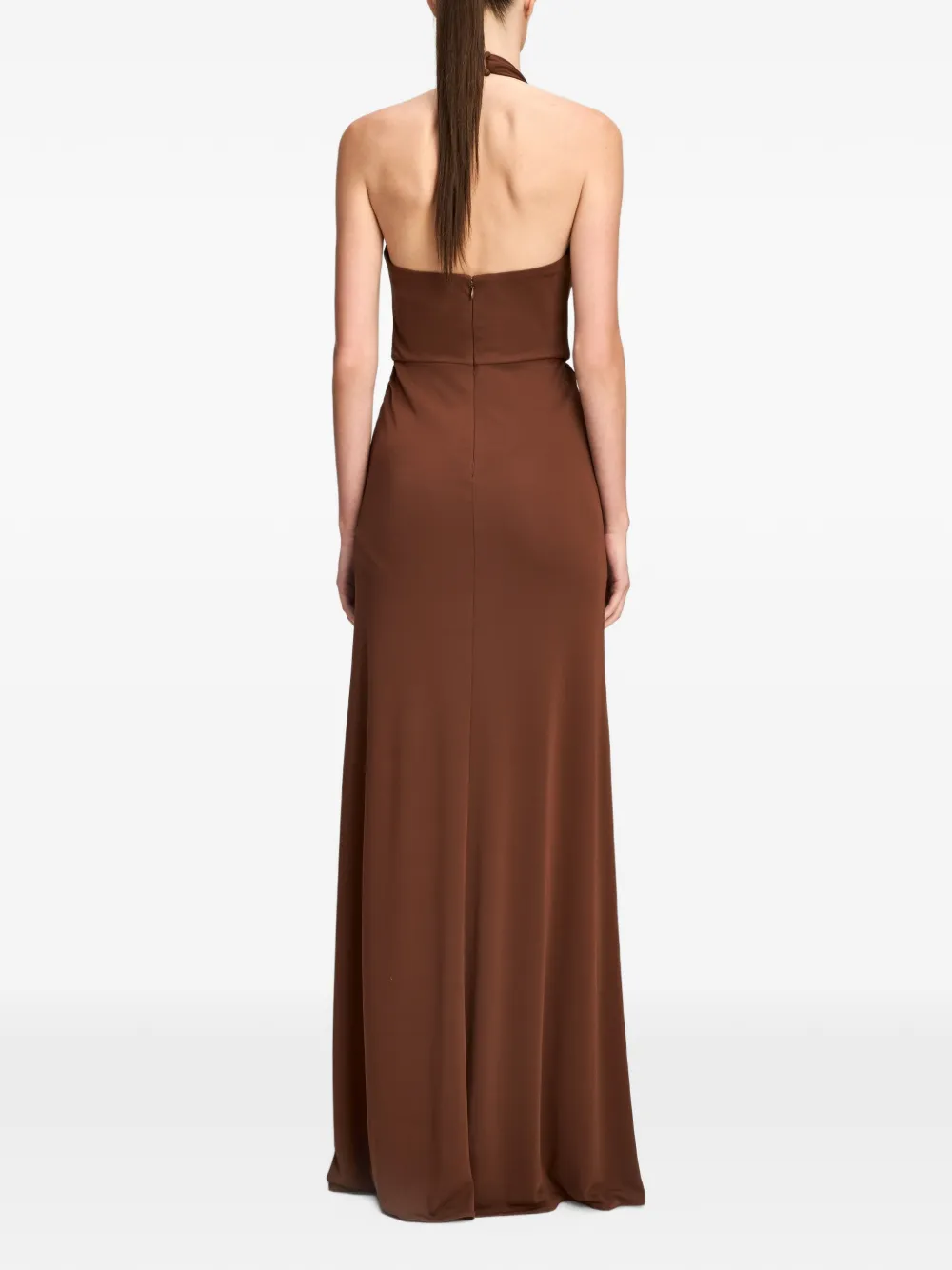 Cinq A Sept Kessan floral-embellished halterneck maxi dress Bruin