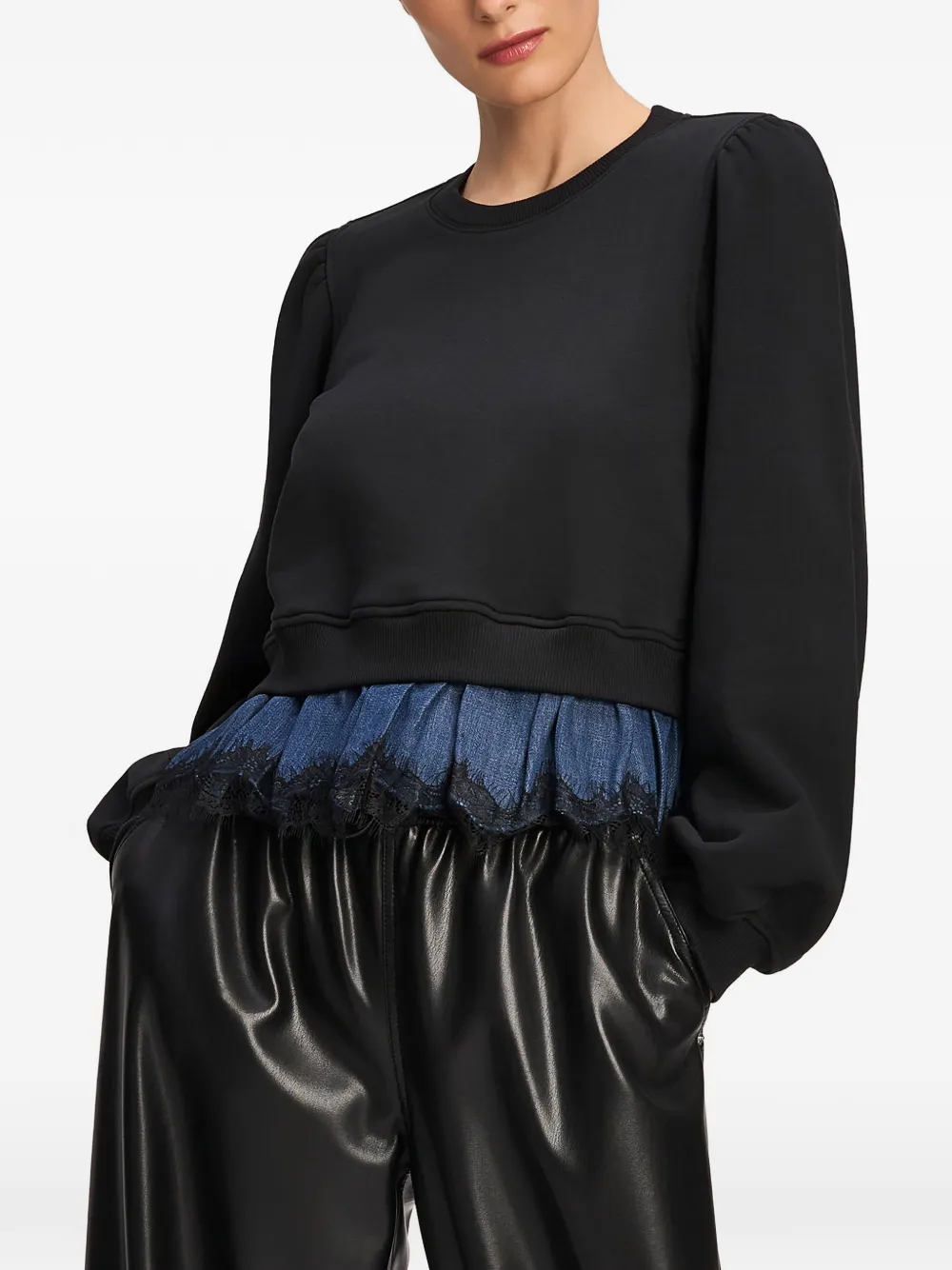 Cinq A Sept Mabel lace-trim sweater Zwart