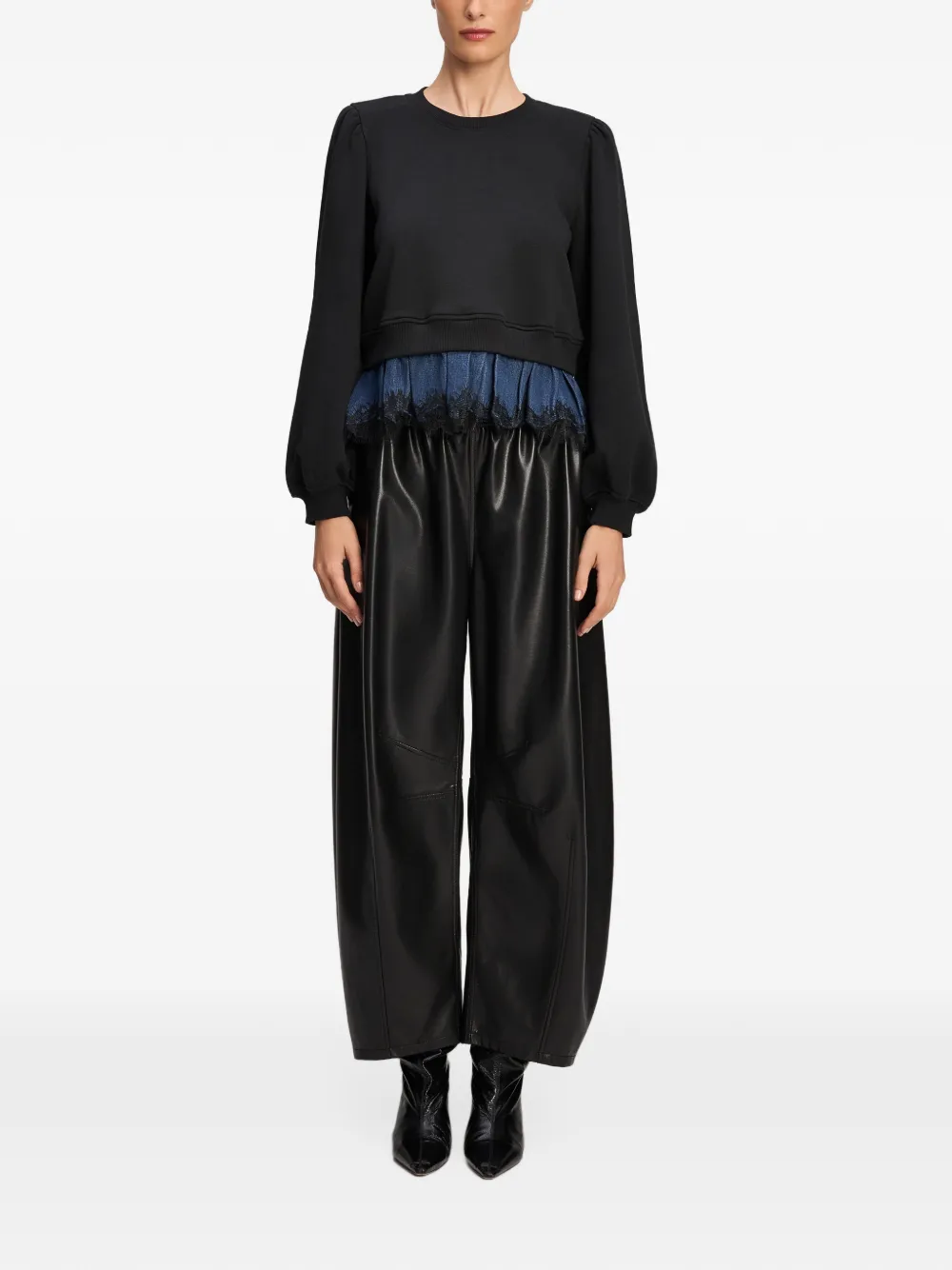Cinq A Sept Mabel lace-trim sweater Zwart