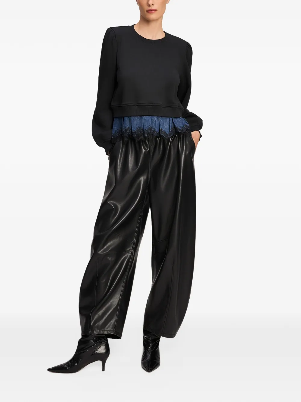 Cinq A Sept Mabel lace-trim sweater Zwart