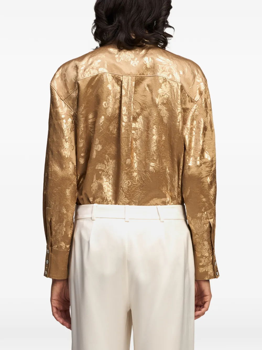 Cinq A Sept Camillia floral-jacquard blouse Goud