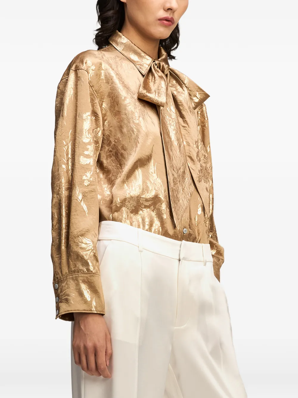 Cinq A Sept Camillia floral-jacquard blouse Goud
