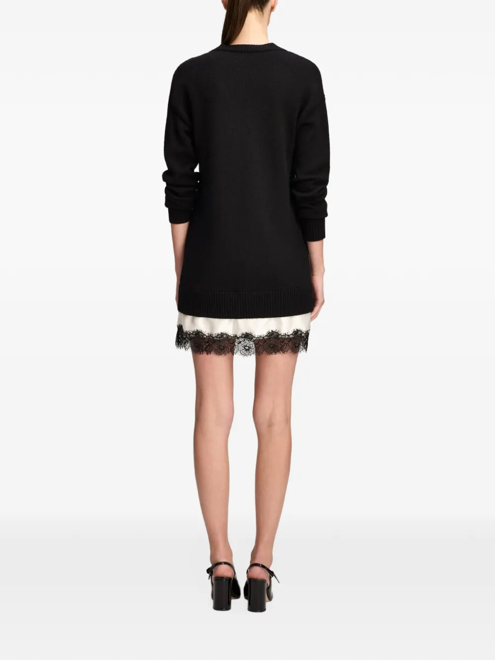 Cinq A Sept Simona lace-trim mini dress Zwart