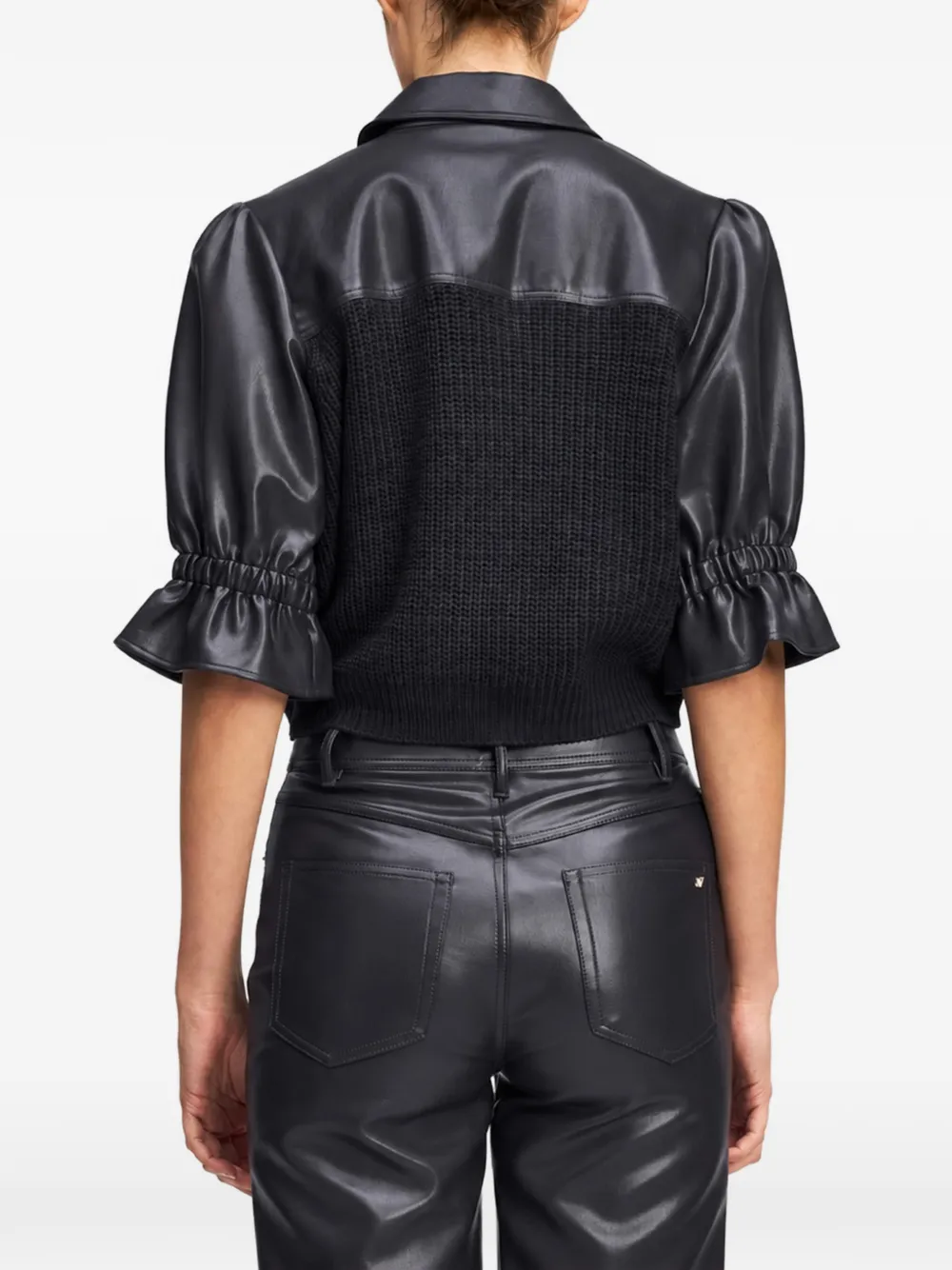 Cinq A Sept Holly panelled puffed-sleeve jacket Blauw