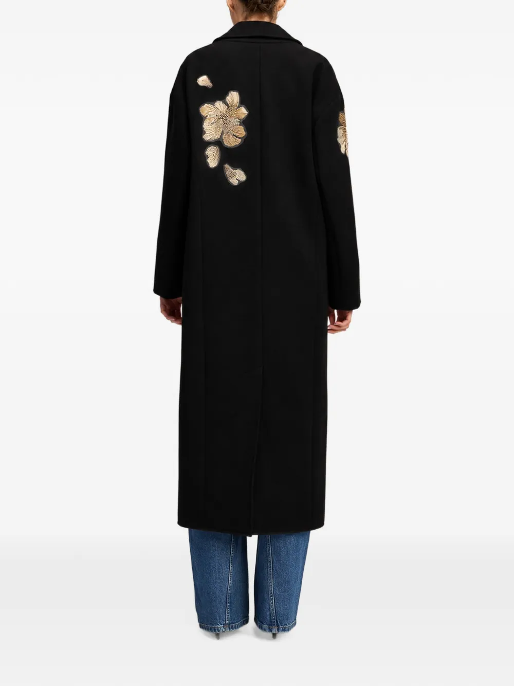 Cinq A Sept Gilded Peony Lilienne coat Zwart