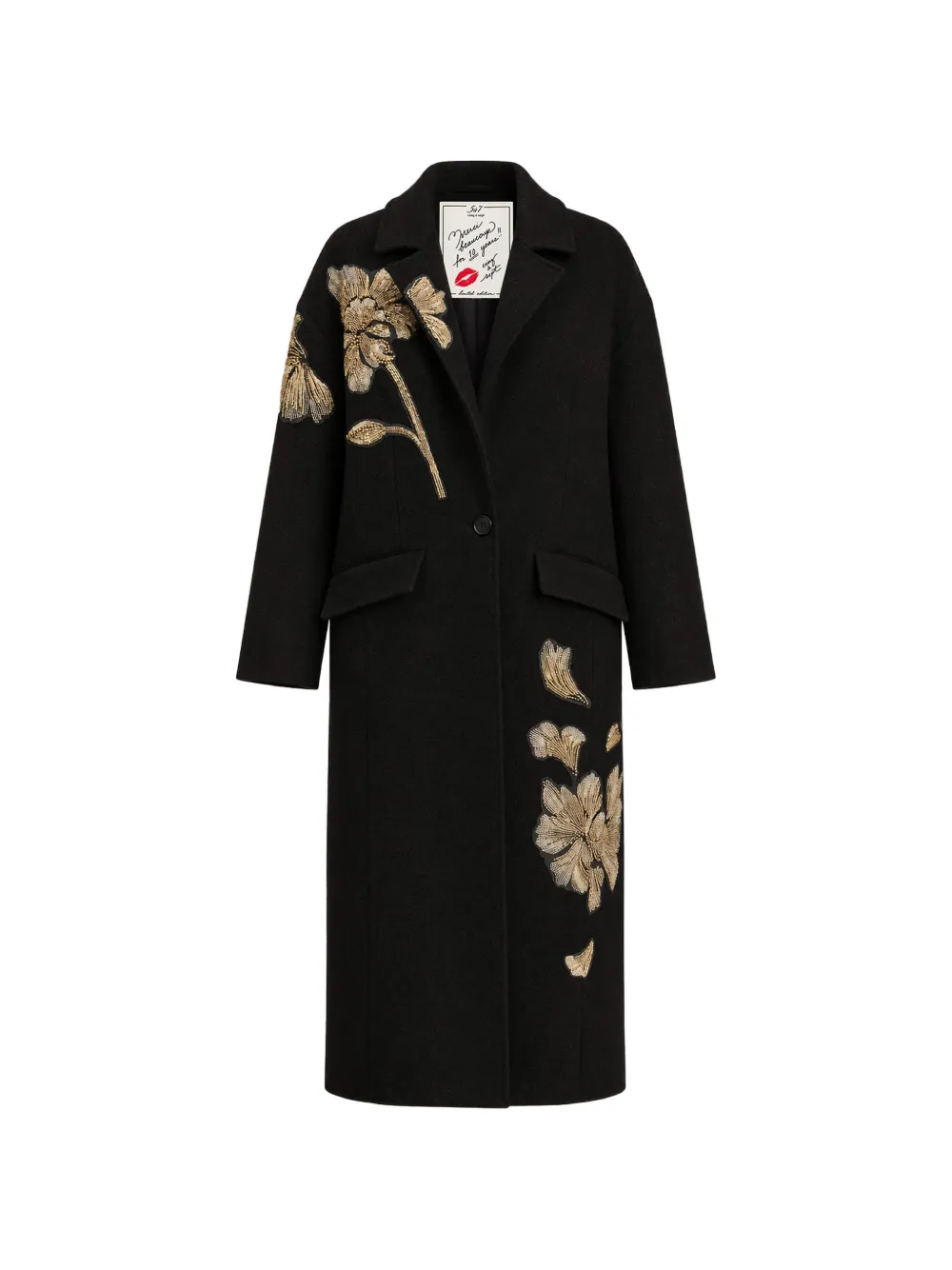 Cinq A Sept Gilded Peony Lilienne coat Zwart