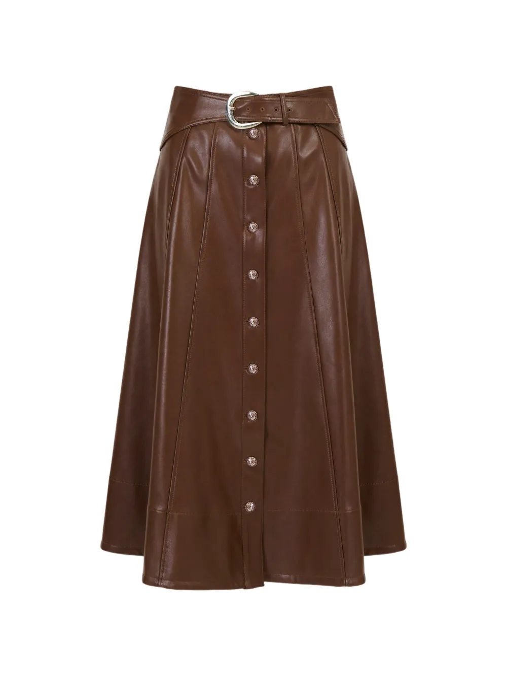 Cinq A Sept Briony button-front midi skirt - Marrone
