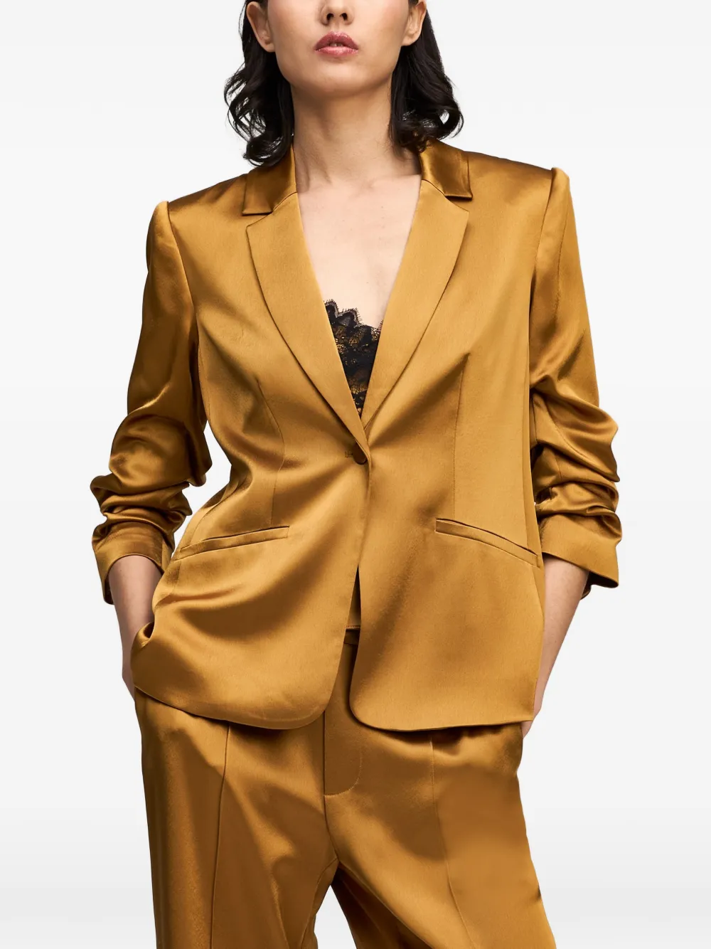 Cinq A Sept Kylie satin blazer Goud