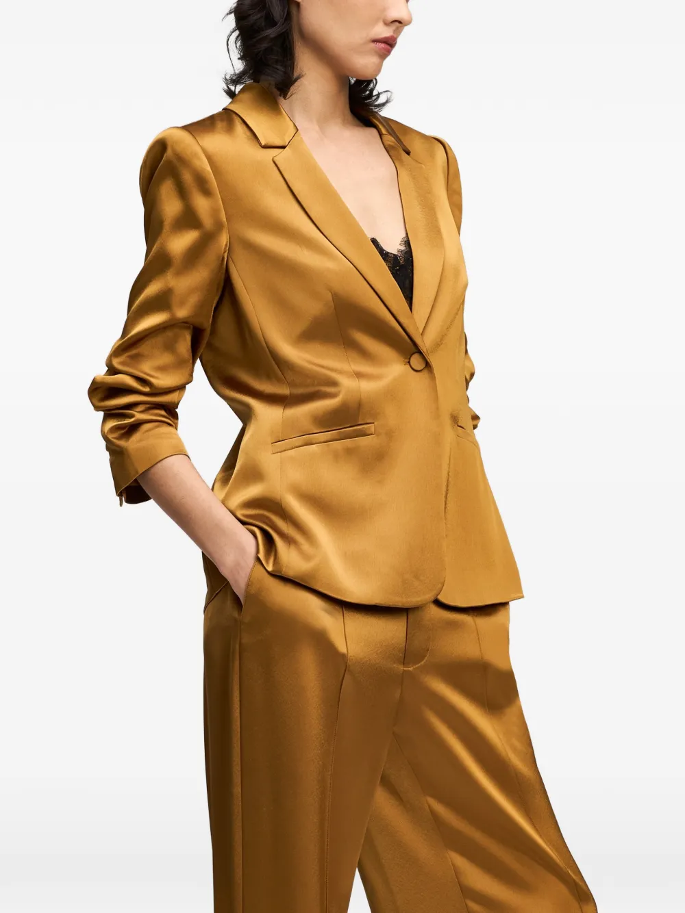 Cinq A Sept Kylie satin blazer Goud
