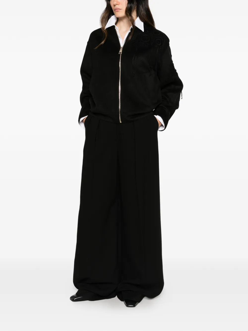 LIU JO embroidered tassel-detail jacket Zwart