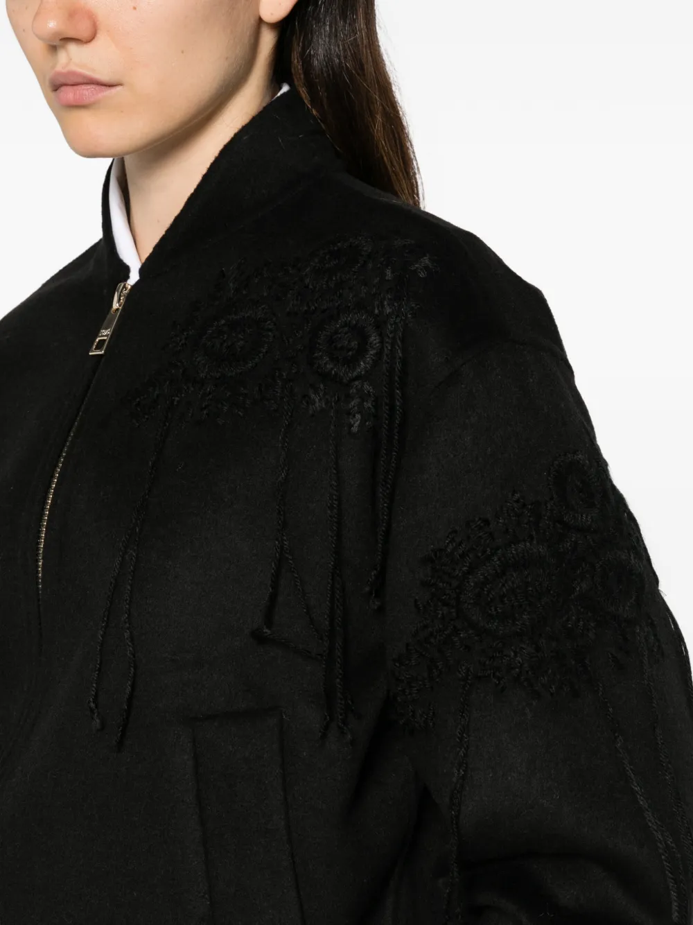 LIU JO embroidered tassel-detail jacket Zwart