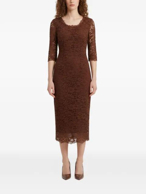 SUTTON NEW YORK lace three-quarter sleeve midi dress