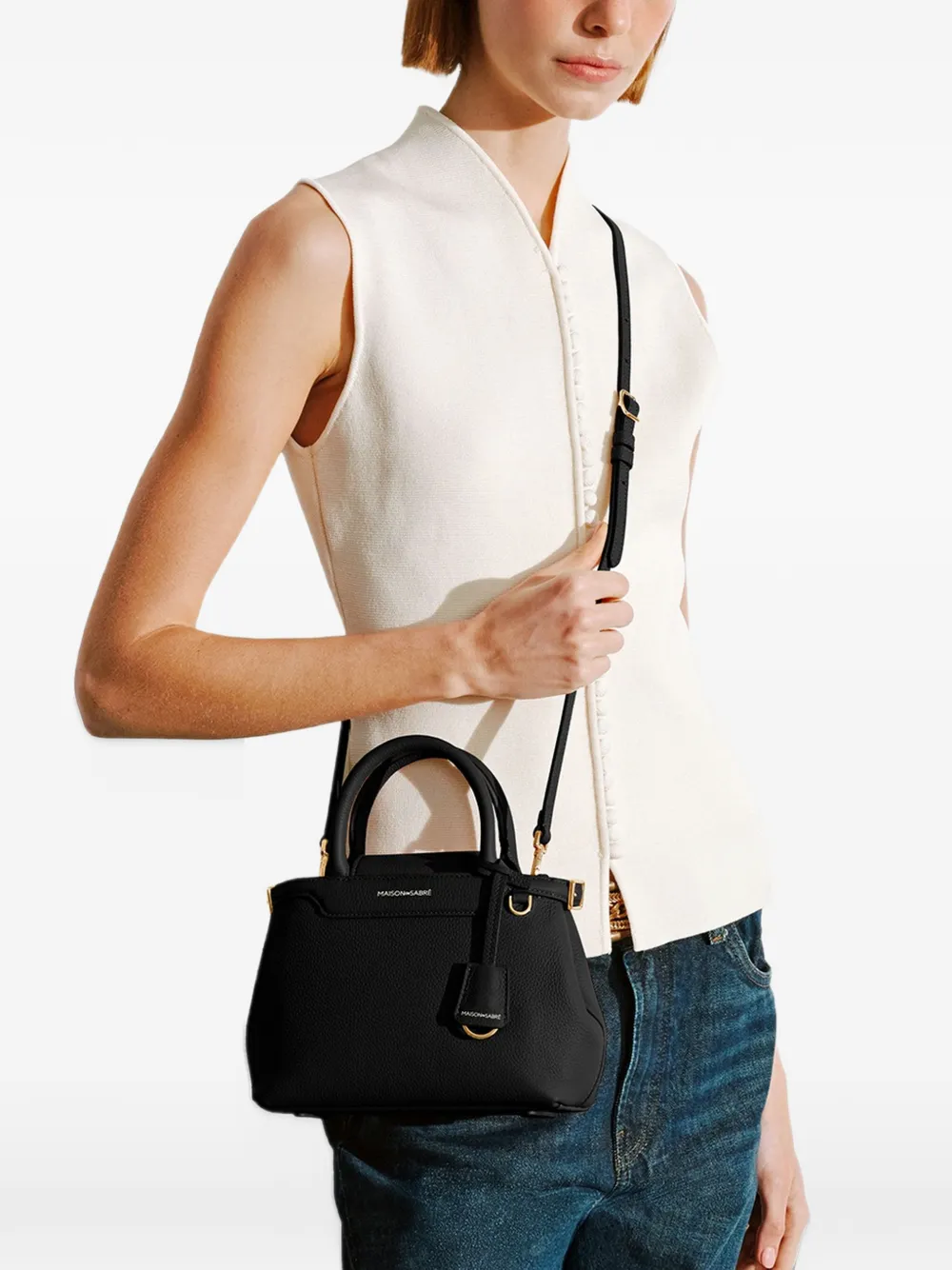 MAISON de SABRÉ mini Palais tote bag Zwart