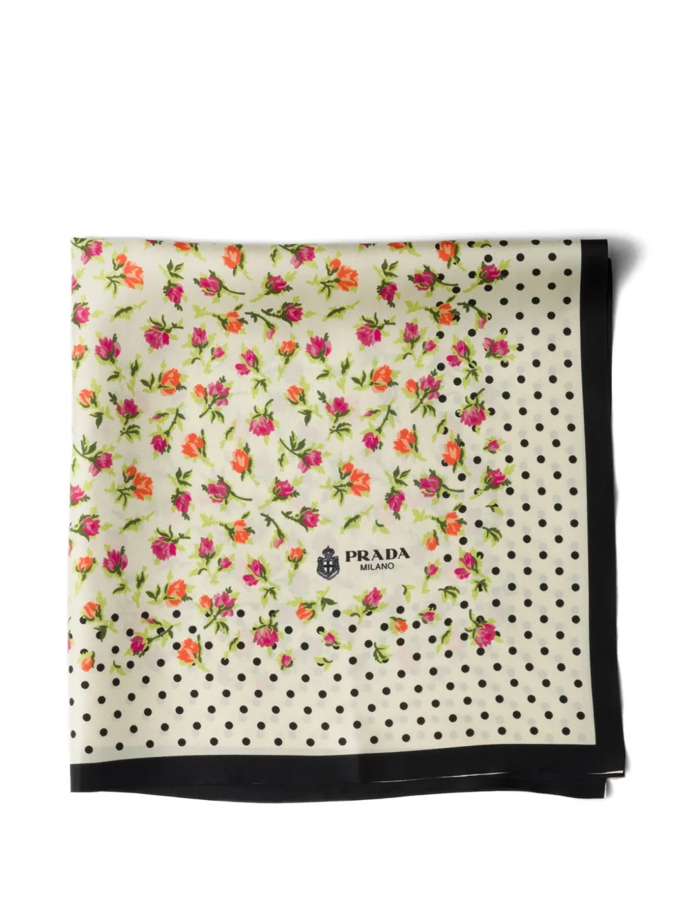 Prada Foulard in twill di seta con stampa - Toni neutri