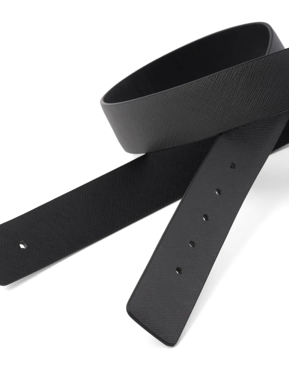 Prada Custom Belts omkeerbare Saffiano leren riemband Grijs